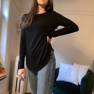 Black Long Sleeve Stretchy Soft T Shirt